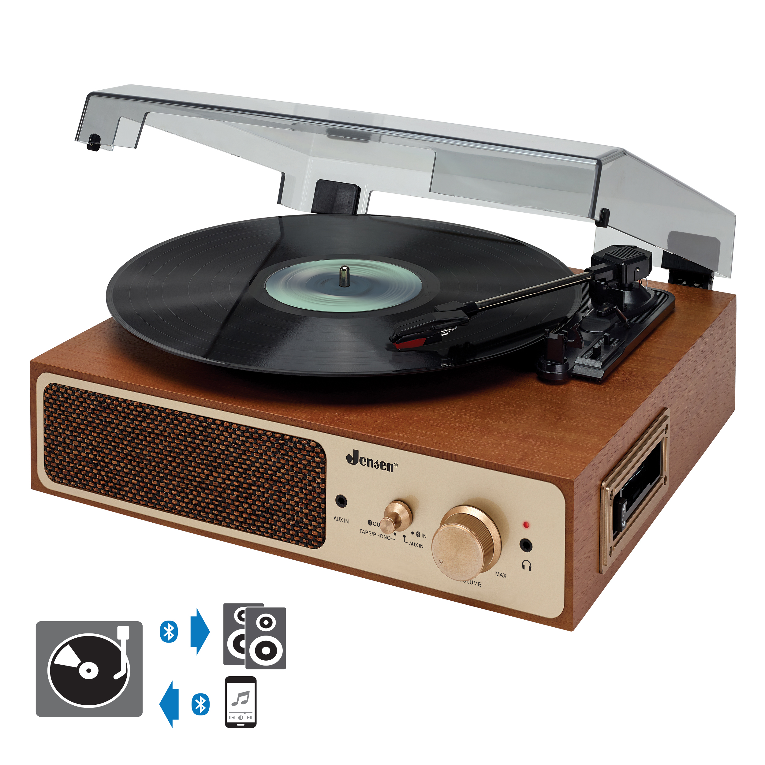 jensen record player with speakers