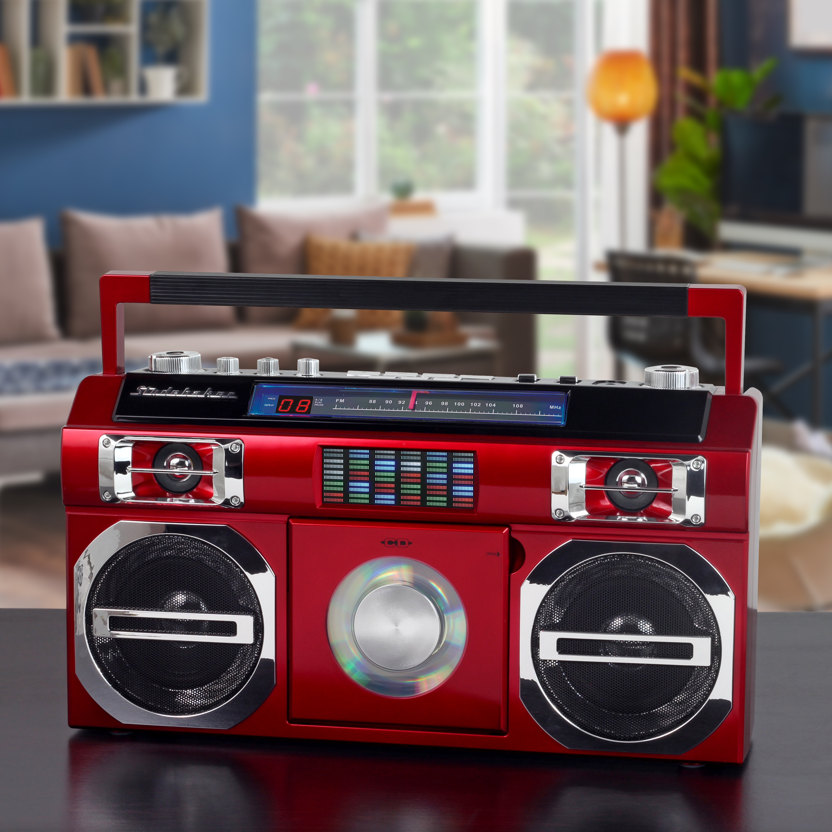 Studebaker Bluetooth Boombox with FM Radio, CD Player, 10 watts